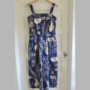 Emily & Fin Blue & White Bella Wide Leg Jumpsuit Romper S